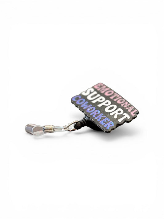 Funny NFC Badge Reel for Nurses and Teachers, Emotional Support Coworker ID Holder, Retractable Name Tag Clip, Snarky Office Gift