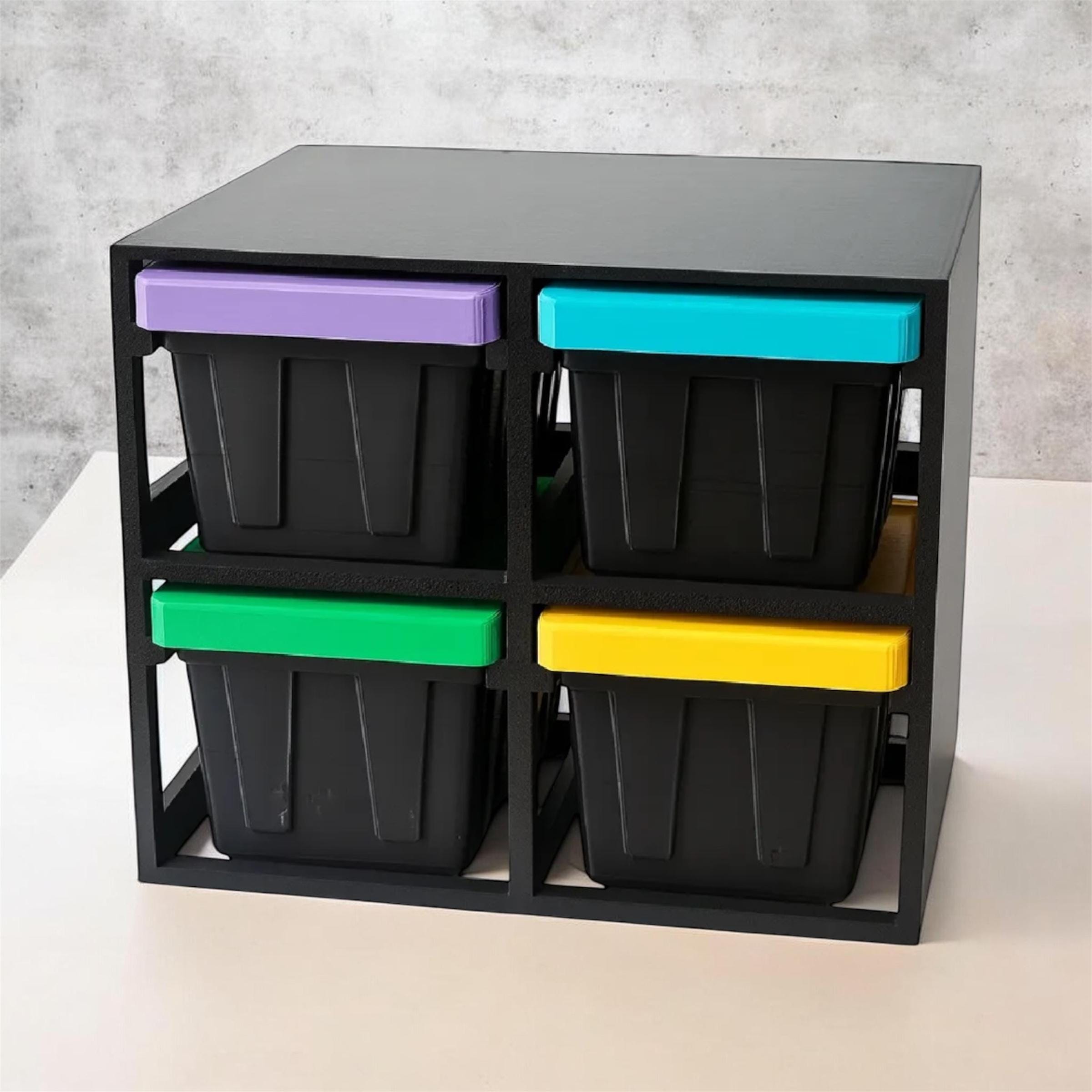 Small Desktop Storage Drawers - Colorful Mini Tote Rack - Aesthetic Office Organizer - Tiny Bin Set for Paperclips, Screws, and Small Parts