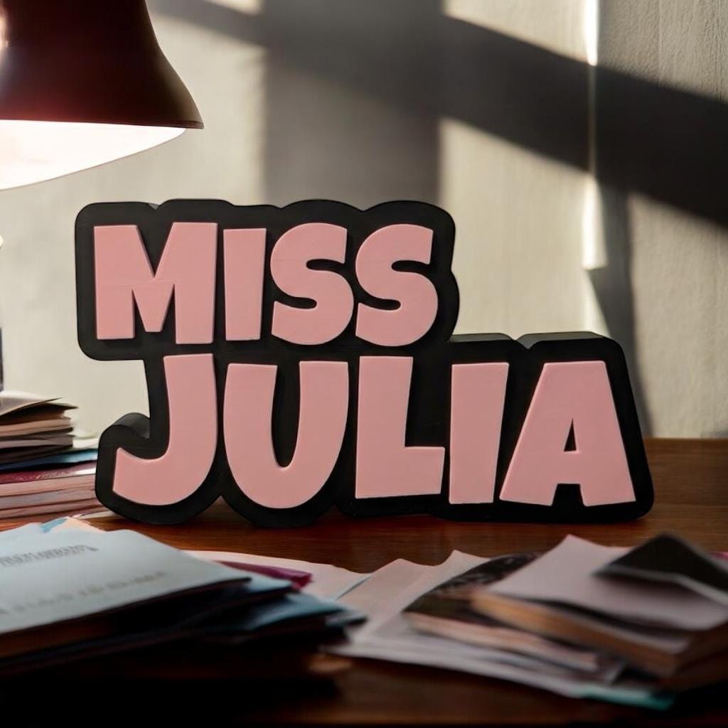 Custom Teacher Desk Sign | Personalized Teacher Name Plate for Classroom | Teacher Appreciation Gift | End of Year Gift for Teacher