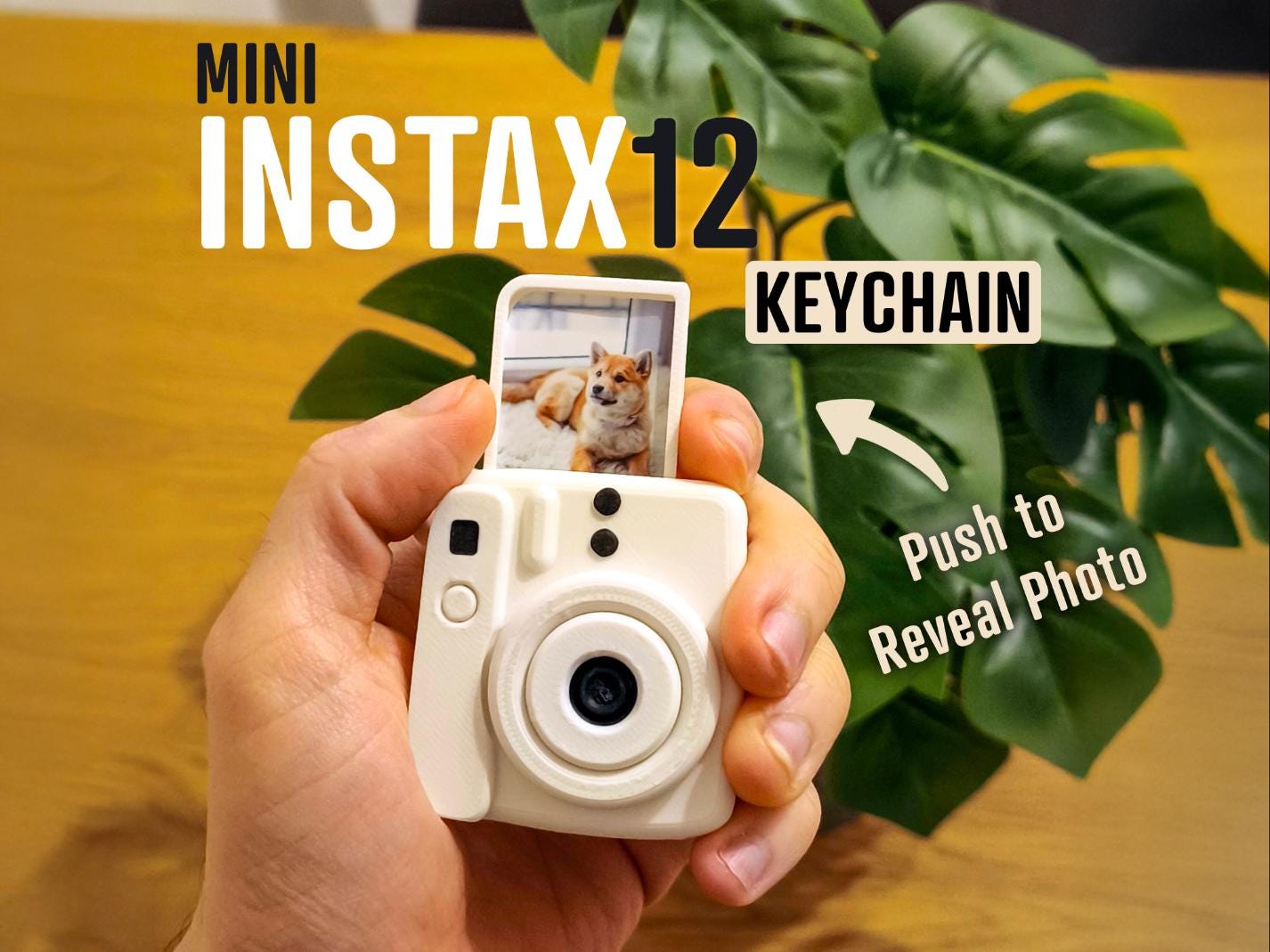 Custom Photo Camera Keychain, Personalized Pet Portrait Keyring, Instax Style Camera Frame, Cute Dog Mom Gift, Polaroid Inspired Accessory