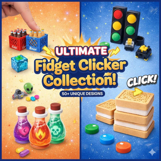 Ultimate Fidget Clicker Toy Collection | Mechanical Switch Fidget, Desk Toy for ADHD & Anxiety, Gaming Setup Accessories, Stress Relief Gift