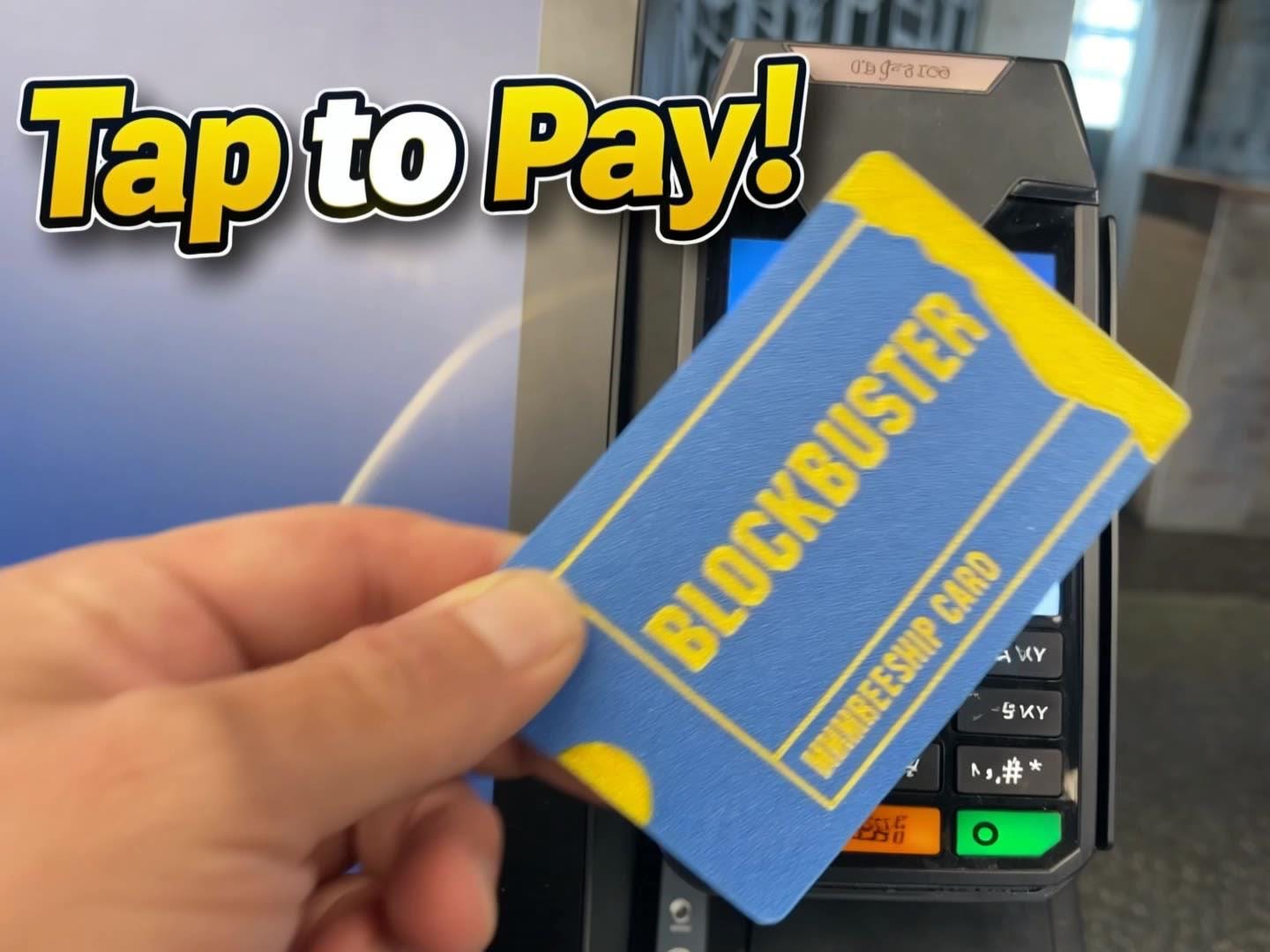 Membership Card Debit Card Tap to Pay Sign | Retro 90s Video Store Decor | Custom Business Payment Sign | Small Business Social Media Sign